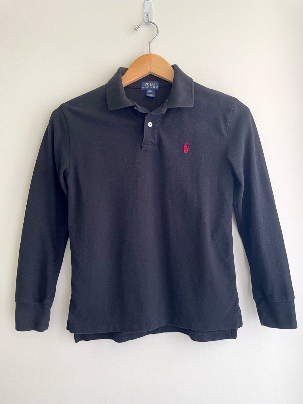 Polo by Ralph Lauren 100% Cotton Boys Long Sleeve Black Shirt Casual School